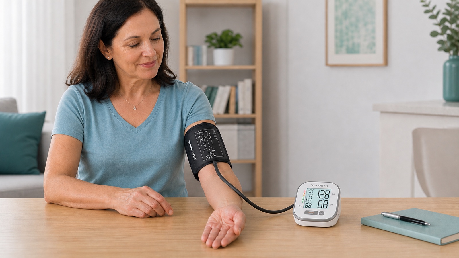Correct home measurement posture with a Volueth monitor
